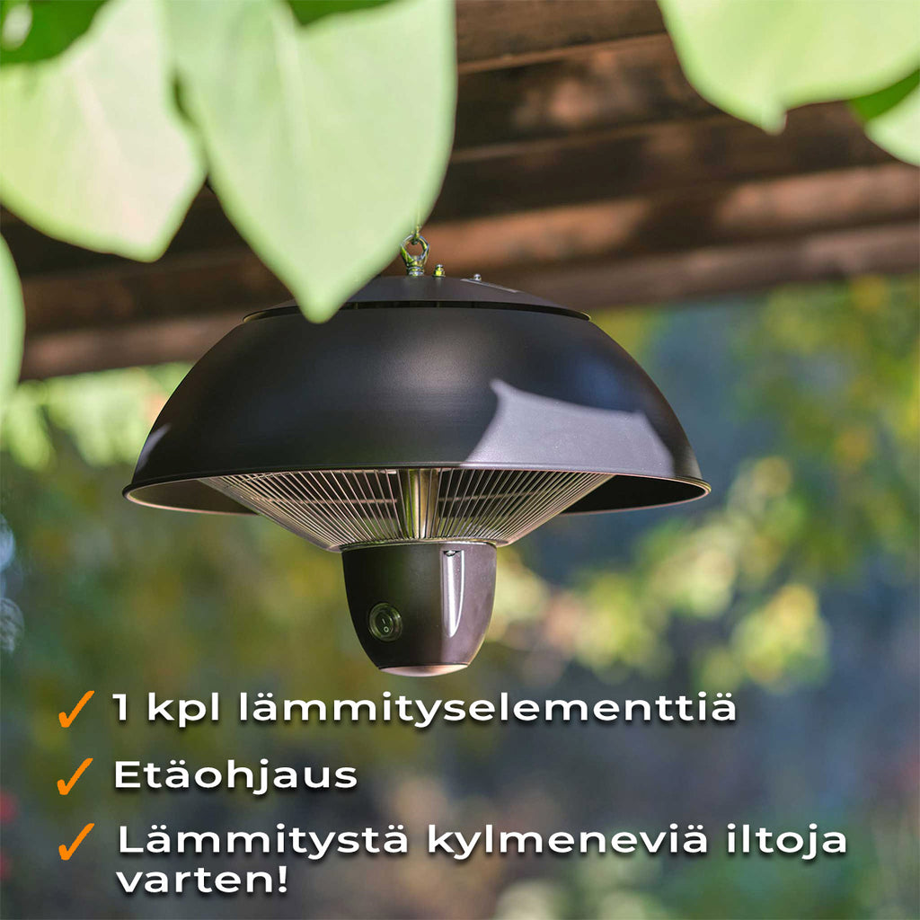 FORNORTH TERASSILÄMMITIN CEILING HEATER ORIGINAL 1500W + ETÄOHJAUS, HARMAA