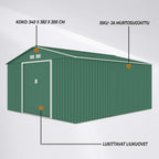 FORNORTH PIHAVARASTO 340x382cm, 12.99m2, green + sokkeli