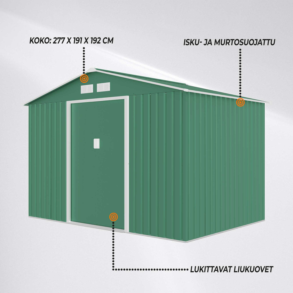FORNORTH PIHAVARASTO 277x191cm, 5.29m2, green + sokkeli