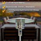 FORNORTH TERASSILÄMMITIN STAND PATIO 13KW KAASUKÄYTTÖINEN, ROSTERI