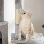 Kattoon ulottuva kissan raapimispuu, säädettävä 240–260 cm, vaaleanharmaa