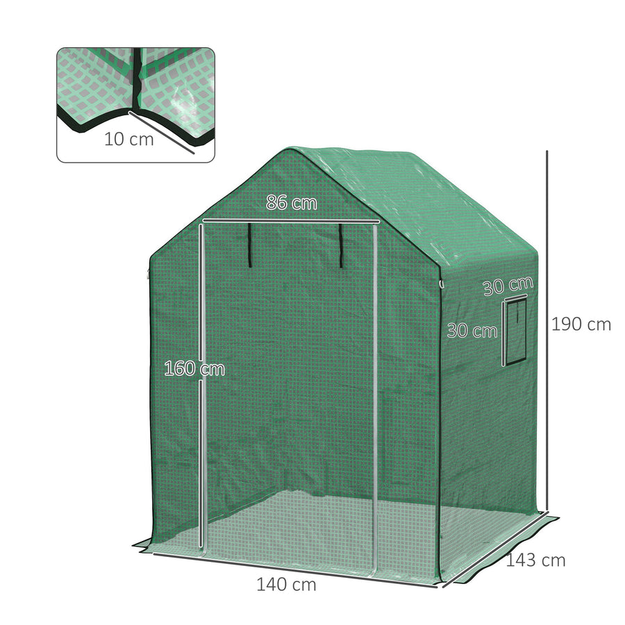 Varakate kasvihuoneeseen 845-510, 140 x 143 x 190 cm, vihreä