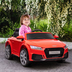 Lasten sähköauto Audi TT RS Roadster, kaukosäädin, musiikki ja LED, 3–5 v, punainen