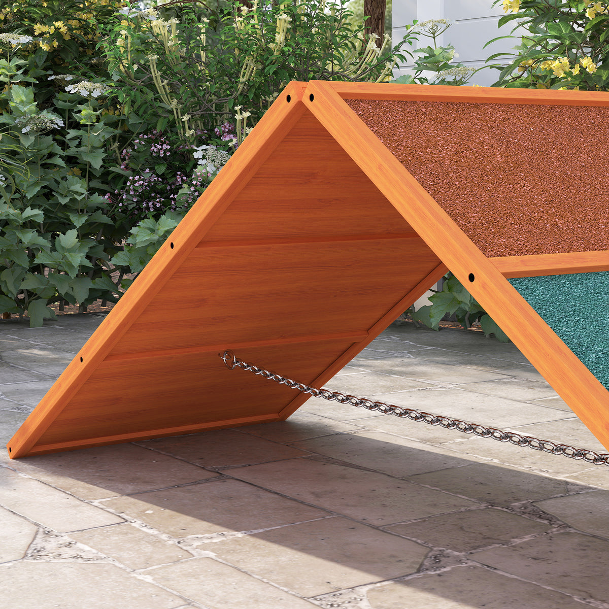 Koiran agility A-este, korkeus säädettävä, liukumaton, kuusi, 173 x 59 x 66 cm, oranssi