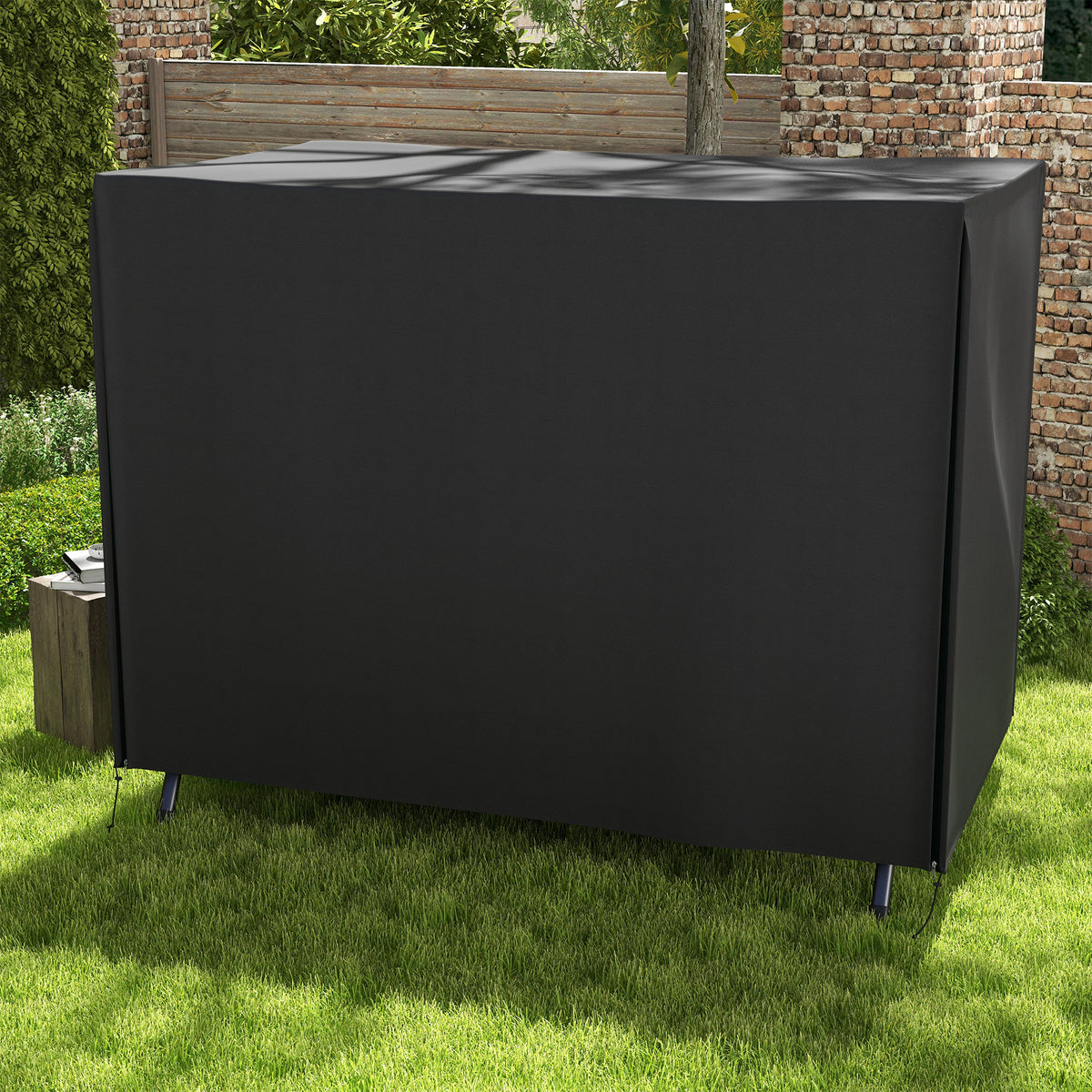 Vedenpitävä suojapeite isolle puutarhakeinulle, 600D Oxford, 205 x 124 x 164 cm, musta