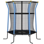 Lasten trampoliini 122 x 111 cm turvaverkolla, jouseton, pehmustettu, musta/sininen