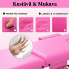 Hierontapöytä 2-vyöhykkeinen, kokoontaittuva alumiinirunko, pinkki