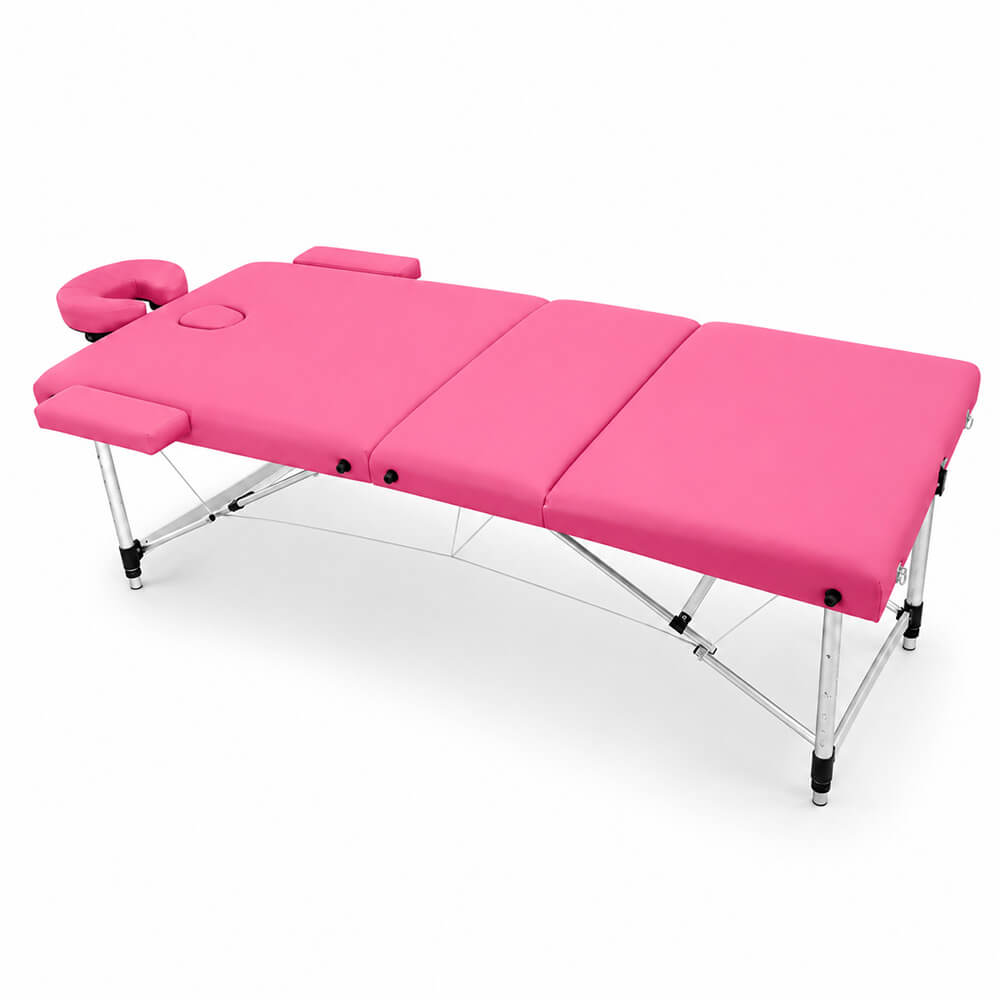 Hierontapöytä Premium 3-vyöhykkeinen 195 × 70 cm, pinkki