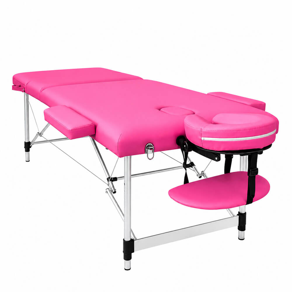 Hierontapöytä Premium 3-vyöhykkeinen 195 × 70 cm, pinkki