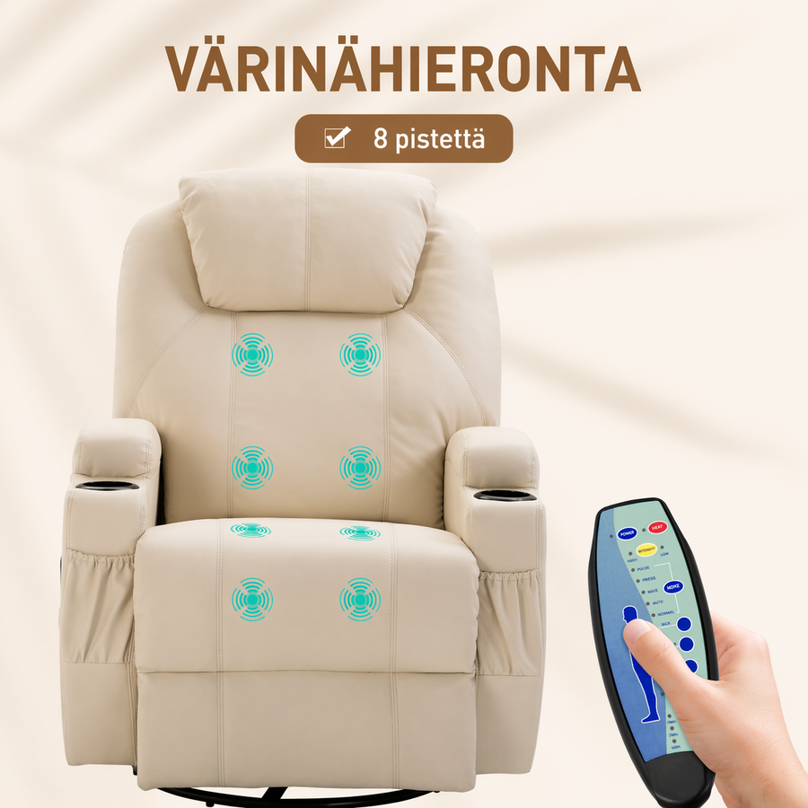 Massagefåtölj, beige