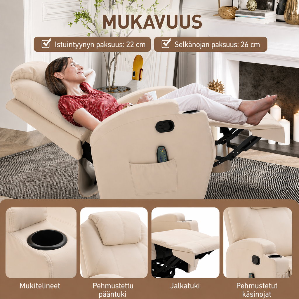 Hierova nojatuoli, beige