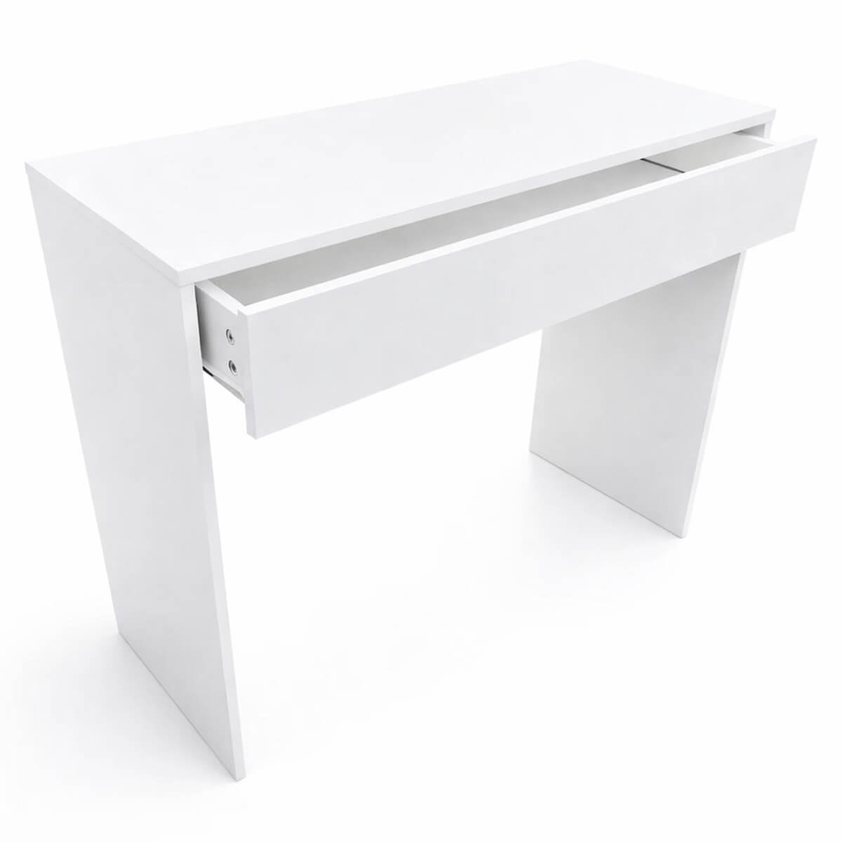 Hollywood-meikkipöytä 91 x 35 x 76 – LED-peili, leveä laatikko, valkoinen