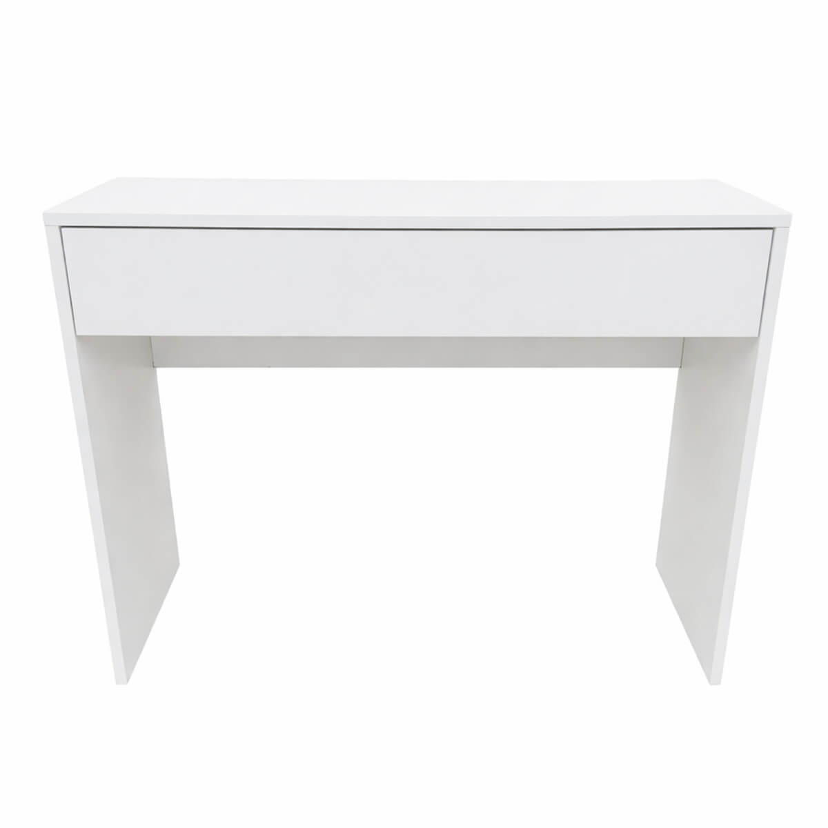 Hollywood-meikkipöytä 91 x 35 x 76 – LED-peili, leveä laatikko, valkoinen