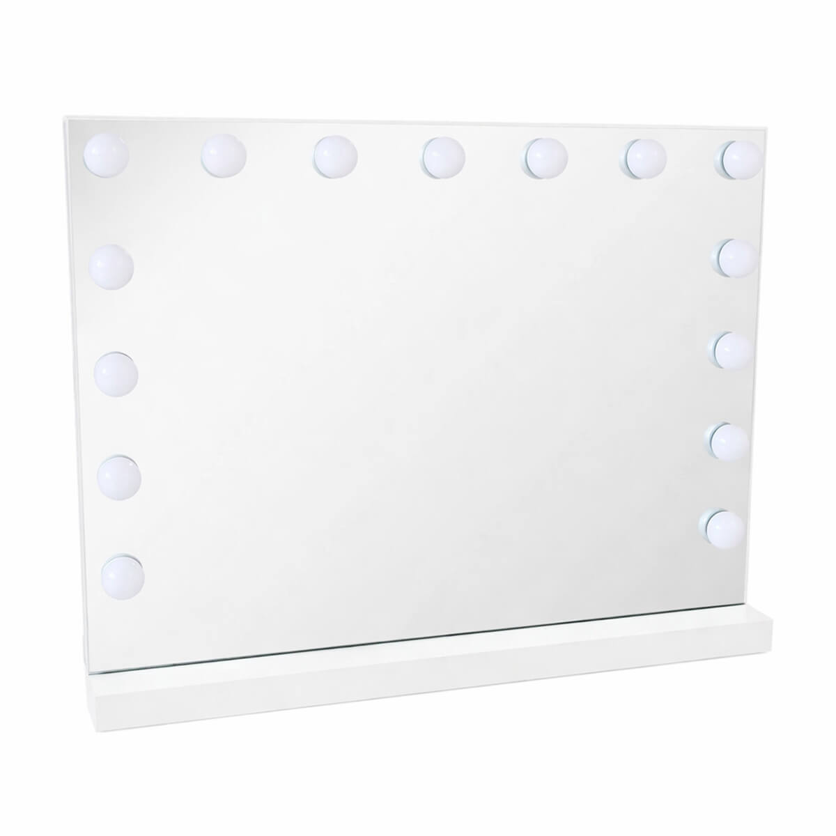 Hollywood-meikkipöytä 91 x 35 x 76 – LED-peili, leveä laatikko, valkoinen
