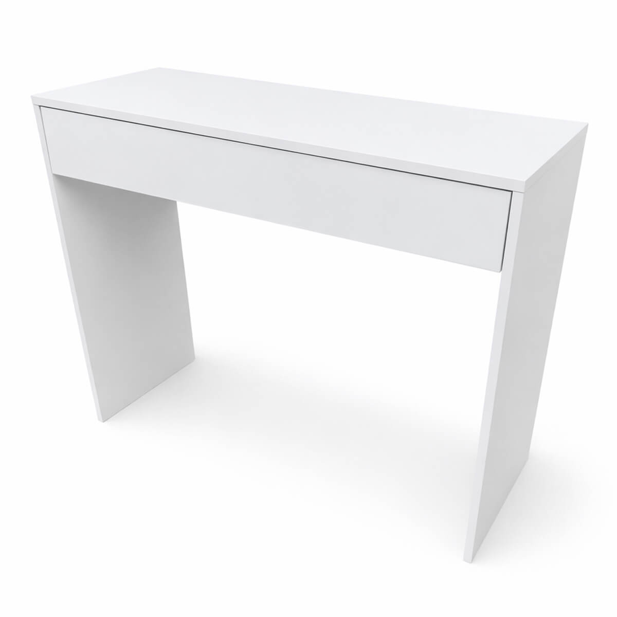 Hollywood-meikkipöytä 91 x 35 x 76 – LED-peili, leveä laatikko, valkoinen