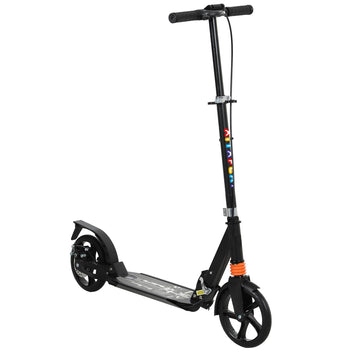 Potkulauta kokoontaitettava, 200 mm PU-pyörät, jousitus ja kaksoisjarrut, 6–12 v, musta
