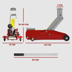 Hydraulinen kompakti tunkki 2 t, nostokorkeus 12–30 cm, ylikuormitussuoja, punainen