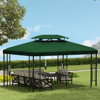 Varakatto 3 x 4 m paviljonkiin, kaksoiskatto, vihreä
