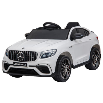 Lasten sähköauto Mercedes-AMG GLC63S Coupé 12V, kaukosäädin, kaksi moottoria, valkoinen