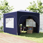 3 x 3 m pop-up paviljonki sivuseinillä, UPF 50+ -aurinkosuoja ja säädettävä korkeus