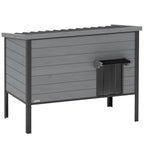 Säänkestävä kissatalo 1–2 kissalle, avattava katto, 85 x 55 x 70 cm, vaaleanharmaa