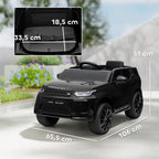 Land Rover Discovery Sport lasten sähköauto 12V – musta, kauko-ohjattava, valot ja musiikki