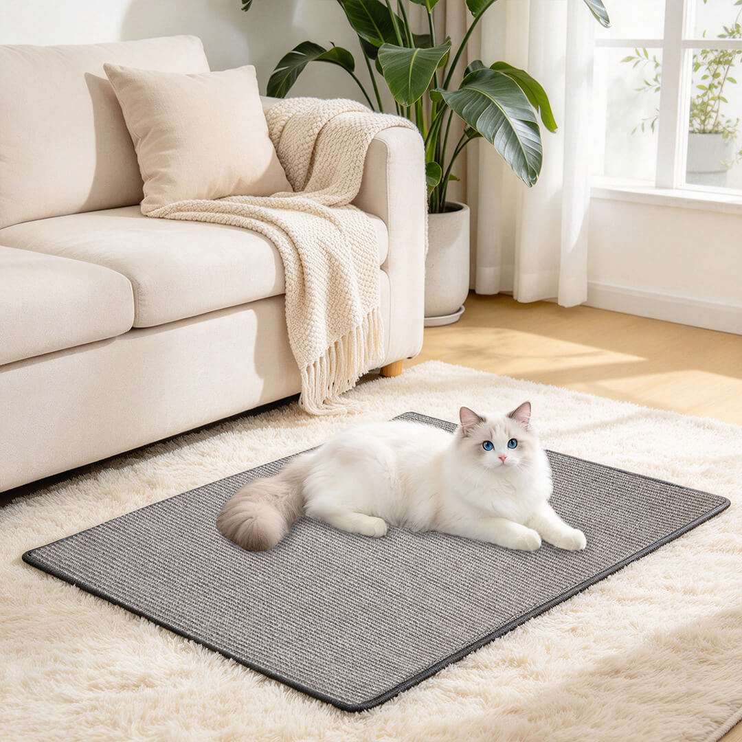 Iso kissan raapimismatto 90 x 70 cm – harmaa