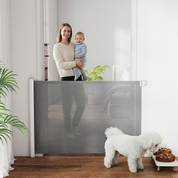 Rullaportti portaisiin ja oviaukkoihin, leveys 5,5–115 cm, korkeus 82,5 cm, harmaa