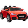 Lasten sähköauto Audi TT RS Roadster, kaukosäädin, musiikki ja LED, 3–5 v, punainen