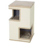 Puoliavoin kaksikerroksinen kissan raapimistorni, 67 cm, beige