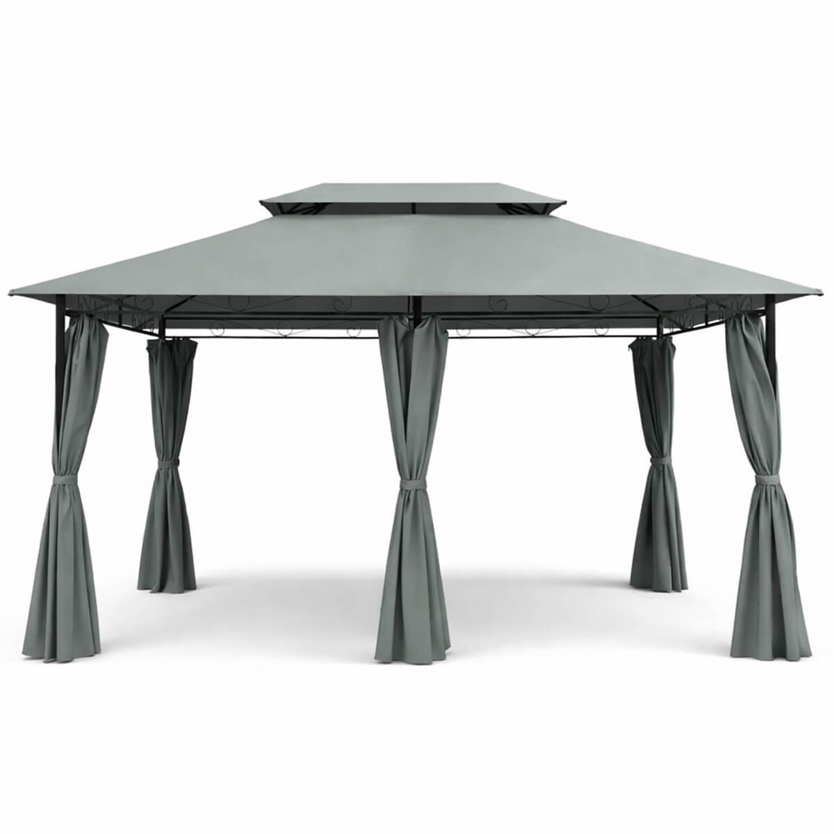 Pihapaviljongin kattokangas 3 x 4 m – JARMO-yhteensopiva, PA-päällystetty polyesteri, harmaa