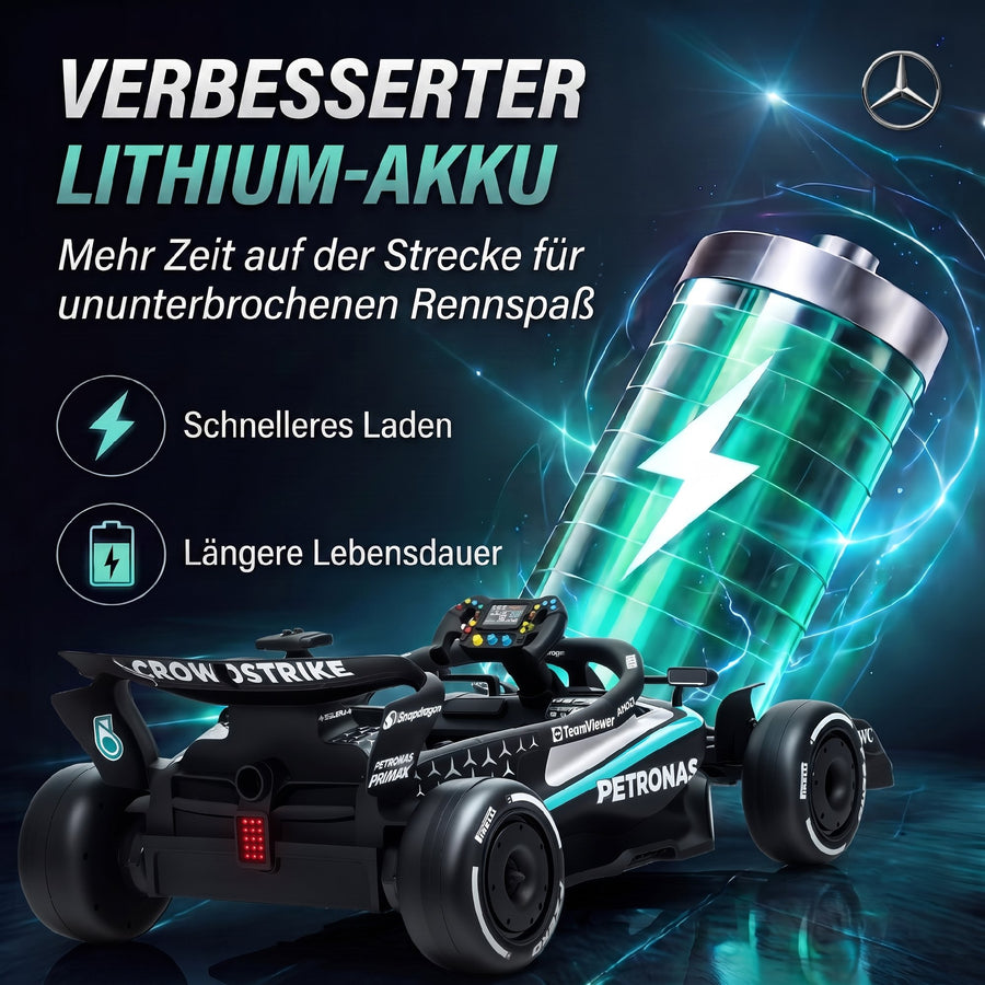 Lasten sähkökartingauto Mercedes-AMG Petronas F1, litiumakku, kaukosäädin, 3–5 v