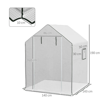 Varakate kasvihuoneeseen 845-510, 140 x 143 x 190 cm, valkoinen