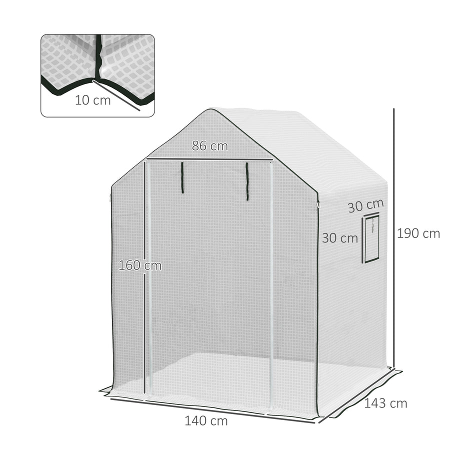 Varakate kasvihuoneeseen 845-510, 140 x 143 x 190 cm, valkoinen