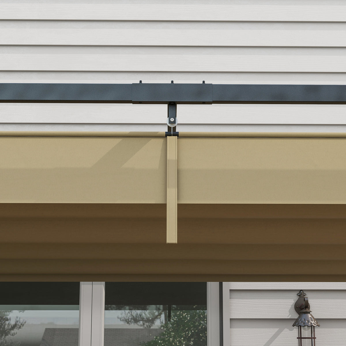 Pergola liukukatolla, 2,98 x 2,13 m, khaki