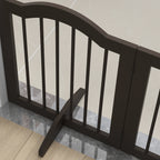 Koiraportti kolme paneelia ja tukijalat, massiivipuu ja MDF, taittuva, 154,5 x 61 cm, kahvi