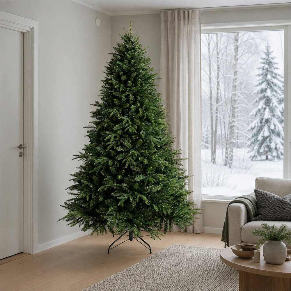 Joulukuusi 210 cm, 1183 oksaa, PE/PVC ja rautajalka