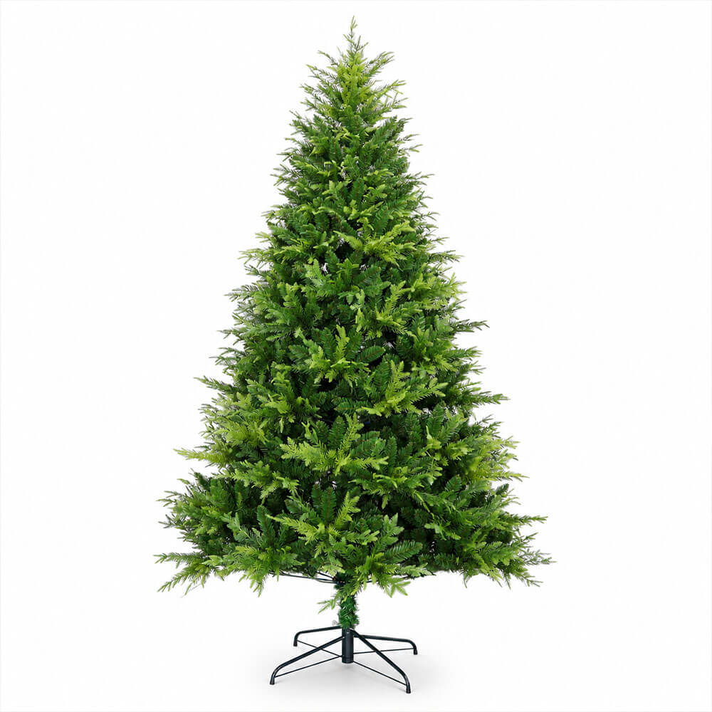 Joulukuusi 210 cm, vaalea teräväkärkinen PE/PVC, 1175 oksaa