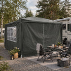 Festtält 3 x 4 m – avtagbara sidor, PE-tyg, stålram, grå