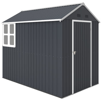 Peltivaja pariovella ja ikkunalla, 4 m², 259 x 172 x 222 cm, harmaa/valkoinen