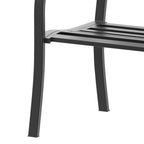 Teräksinen puistonpenkki, 2-istuttava, 127 cm, musta