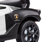 Lasten potkuauto Lamborghini, äänitehosteet, kaatumiseste ja säilytystila, 1–3 v, valkoinen