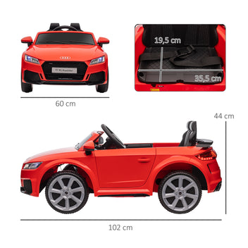 Lasten sähköauto Audi TT RS Roadster, kaukosäädin, musiikki ja LED, 3–5 v, punainen