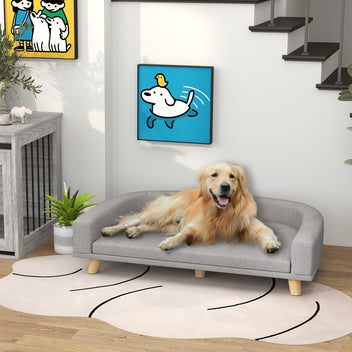 Koiran sohva isoille koirille 30 kg asti, paksu irrotettava tyyny, 98 x 67 x 25 cm, harmaa