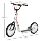 Potkulauta isoilla ilmarenkailla, käsijarru ja takajarru, säädettävä 90–96 cm, 5 v+, valkoinen