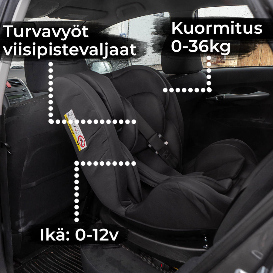 KIKID TURVAKAUKALO/ISTUIN PREMIUM 0-36 KG BLACK EDITION