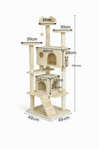 Pohjolan Lemmikkitarvike Kissan kiipeily-/raapimapuu 139 cm, Beige