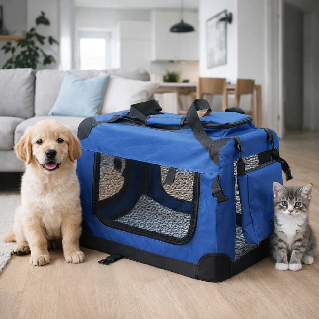 Pohjolan Lemmikkitarvike Kevyt Häkki / Kantolaukku, Sininen - S