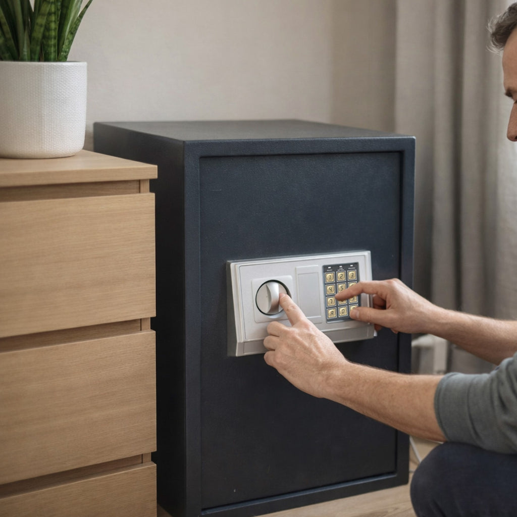 Pohjola Indoor Kassakaappi / Turvakaappi Digitaalilukolla, 50x35x30cm, Harmaa