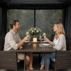 Pihapaviljonki 3 x 4 m – alumiinirunko, hyttysverkko, PVC-katto, harmaa